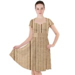 Brown Cardboard Texture Macro, Cardboard, Cardboard Cap Sleeve Midi Dress