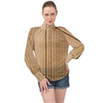 Brown Cardboard Texture Macro, Cardboard, Cardboard High Neck Long Sleeve Chiffon Top