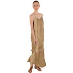 Brown Cardboard Texture Macro, Cardboard, Cardboard Cami Maxi Ruffle Chiffon Dress