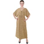 Brown Cardboard Texture Macro, Cardboard, Cardboard V-Neck Boho Style Maxi Dress