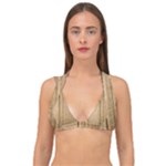 Brown Cardboard Texture Macro, Cardboard, Cardboard Double Strap Halter Bikini Top