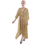 Brown Cardboard Texture Macro, Cardboard, Cardboard Quarter Sleeve Wrap Front Maxi Dress