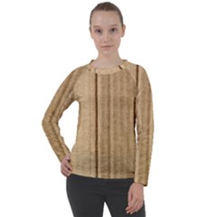 Brown Cardboard Texture Macro, Cardboard, Cardboard Women s Long Sleeve Raglan T