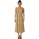 Brown Cardboard Texture Macro, Cardboard, Cardboard Tie-Strap Tiered Midi Chiffon Dress