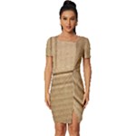 Brown Cardboard Texture Macro, Cardboard, Cardboard Fitted Knot Split End Bodycon Dress