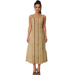 Brown Cardboard Texture Macro, Cardboard, Cardboard Square Neckline Tiered Midi Dress