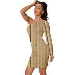 Long Sleeve One Shoulder Mini Dress 