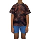 Brown Wool Texture Kids  Short Sleeve Swimwear