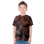 Brown Wool Texture Kids  Cotton T-Shirt