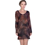 Brown Wool Texture Long Sleeve Nightdress