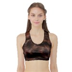 Brown Wool Texture Sports Bra with Border