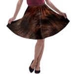 Brown Wool Texture A-line Skater Skirt