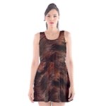 Brown Wool Texture Scoop Neck Skater Dress