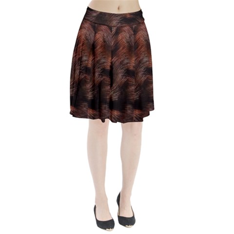 Brown Wool Texture Pleated Skirt from ArtsNow.com