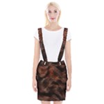 Brown Wool Texture Braces Suspender Skirt