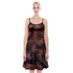 Brown Wool Texture Spaghetti Strap Velvet Dress