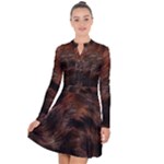 Brown Wool Texture Long Sleeve Panel Dress