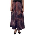 Brown Wool Texture Flared Maxi Skirt