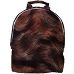 Brown Wool Texture Mini Full Print Backpack