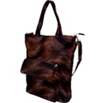 Brown Wool Texture Shoulder Tote Bag