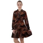 Brown Wool Texture All Frills Dress