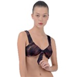 Brown Wool Texture Front Tie Bikini Top