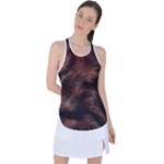 Brown Wool Texture Racer Back Mesh Tank Top