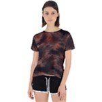 Brown Wool Texture Open Back Sport T-Shirt