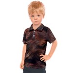 Brown Wool Texture Kids  Polo T-Shirt