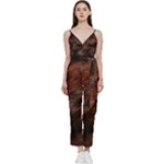 Brown Wool Texture V-Neck Camisole Jumpsuit