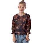 Brown Wool Texture Kids  Cuff Sleeve Top