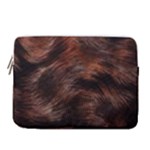 Brown Wool Texture 14  Vertical Laptop Sleeve Case With Pocket