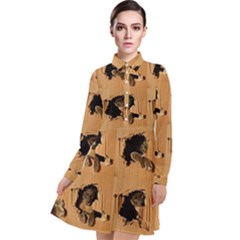 Long Sleeve Chiffon Shirt Dress 