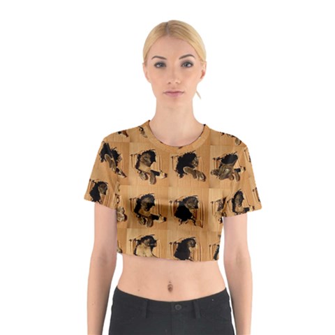 Carton, Brown Cotton Crop Top from ArtsNow.com