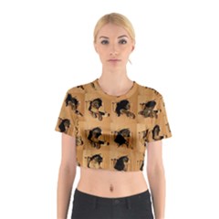 Carton, Brown Cotton Crop Top from ArtsNow.com