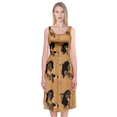 Carton, Brown Midi Sleeveless Dress from ArtsNow.com