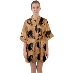 Half Sleeve Satin Kimono  