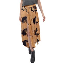 Velour Split Maxi Skirt 