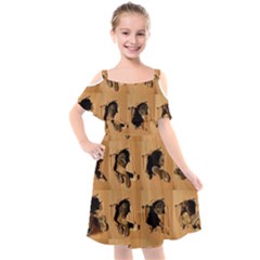 Kids  Cut Out Shoulders Chiffon Dress 