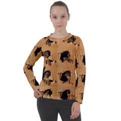 Carton, Brown Women s Long Sleeve Raglan T