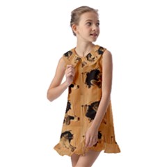 Kids  Pilgrim Collar Ruffle Hem Dress 