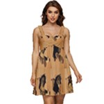 Carton, Brown Ruffle Strap Babydoll Chiffon Dress