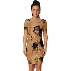 Fitted Knot Split End Bodycon Dress 