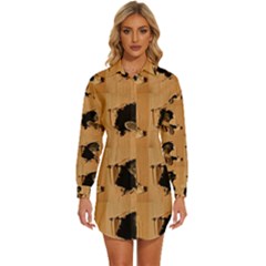 Womens Long Sleeve Shirt Dress 