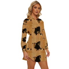 Womens Long Sleeve Shirt Dress 