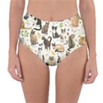 Cats, All, Collage, Cat Reversible High-Waist Bikini Bottoms