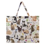 Cats, All, Collage, Cat Zipper Large Tote Bag