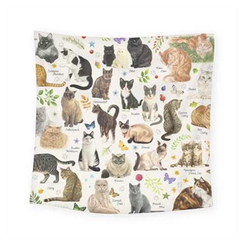 Cats, All, Collage, Cat Square Tapestry (Small) from ArtsNow.com