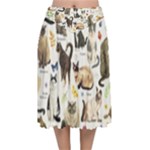 Cats, All, Collage, Cat Velvet Flared Midi Skirt