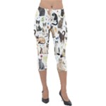 Cats, All, Collage, Cat Lightweight Velour Capri Leggings 